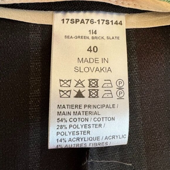 Chloe Multi Colored Sea Green Brick & Slate Strip Wide Leg Pants Size 40 / US 8 - Picture 8 of 11